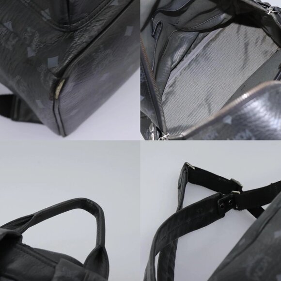 MCM Vicetos Logogram Backpack PVC Black Auth - Picture 15 of 15
